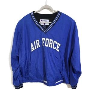 Champion Air Force Falcons Jacket Mens XL Blue NCAA V Neck Pullover Windbreaker